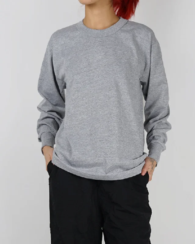 Physical Long Sleeve Tee Denim Fabric Leather Fabric Suede Fabric