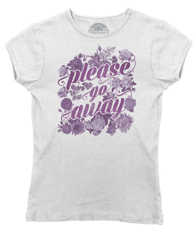 Women's Please Go Away T-Shirt - Introvert Shirt Lace Blend Ribbed Blend Corduroy Blend