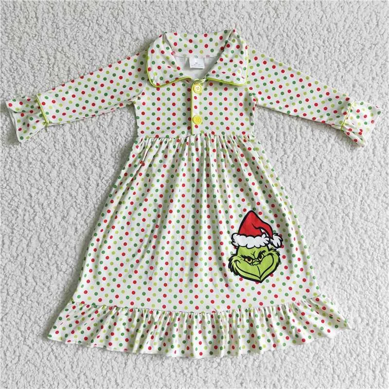 6 B3-23 Floral grinch long-sleeved skirt linen skirt relaxed