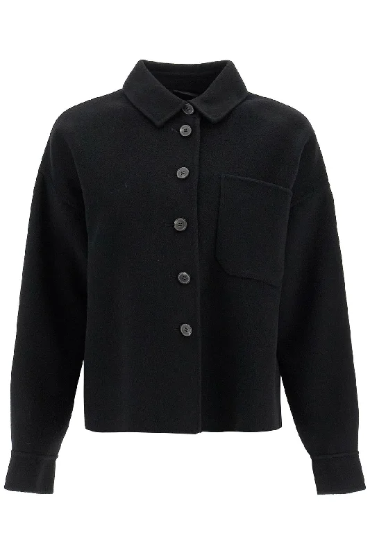 Double Wool 'emiro' Jacket  - Black Bomber Jacket Anorak Windbreaker