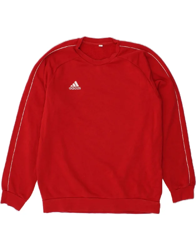 ADIDAS Mens Sweatshirt Jumper XL Red Hoodie with Lining Warm Insulated