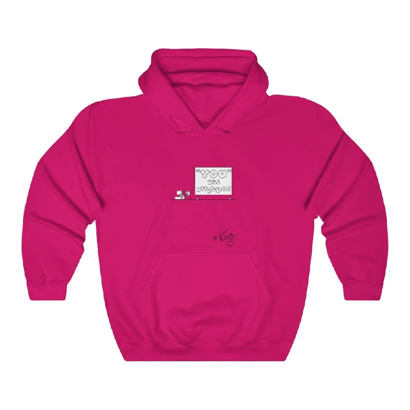 Billboard Dude,,Unisex Heavy Blend™ Hooded Sweatshirt Hoodie with Hem Frayed Vintage Worn