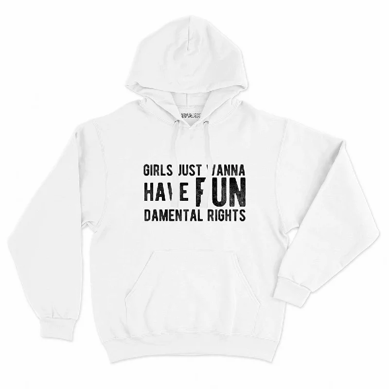 Girls Just Wanna Have Fundamental Rights Feminist Hoodie Hoodie with Turtle Neck Cozy Winter