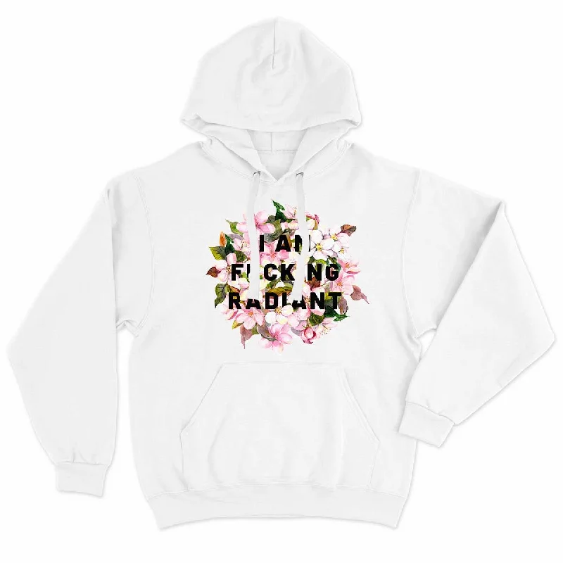 I Am F*cking Radiant Feminist Hoodie Hoodie with Exposed Zipper Edgy Industrial