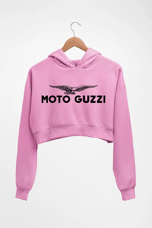 Moto Guzzi Crop HOODIE FOR WOMEN Hoodie with Button Placket Classic Preppy