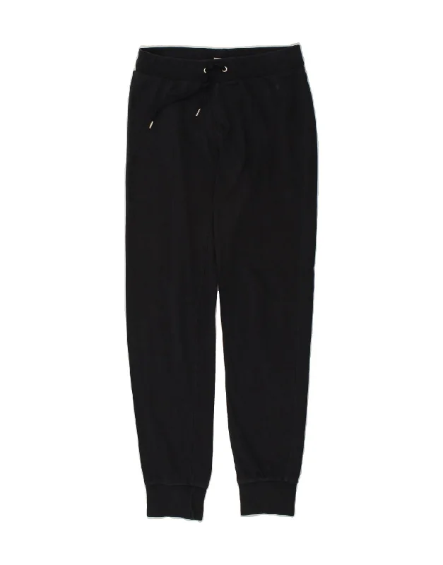 CHAMPION Womens Tracksuit Trousers Joggers UK 10 Small Navy Blue Cotton Trousers High Rise Slim Fit