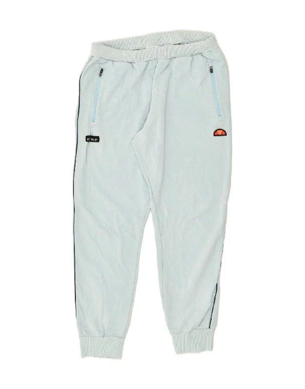 ELLESSE Womens Tracksuit Trousers Joggers UK 14 Large Blue Cotton Trousers Hiking Durable