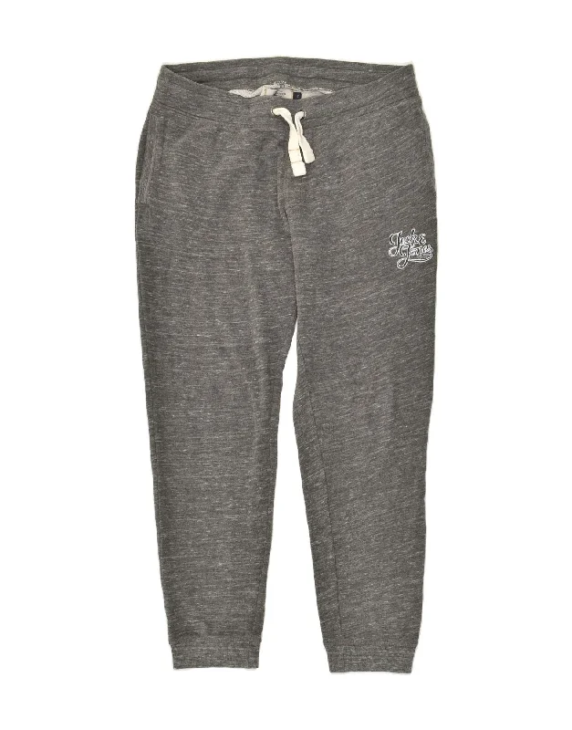 JACK & JONES Womens Tracksuit Trousers Joggers UK 18 XL Grey Cotton Chinos Cotton Straight Leg