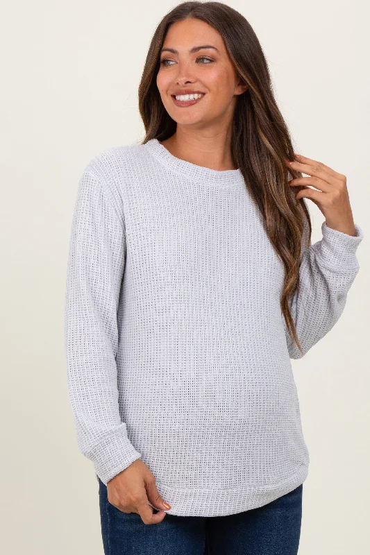Ivory Chenille Knit Maternity Sweater Iron Safe Non-Iron Wrinkle Free