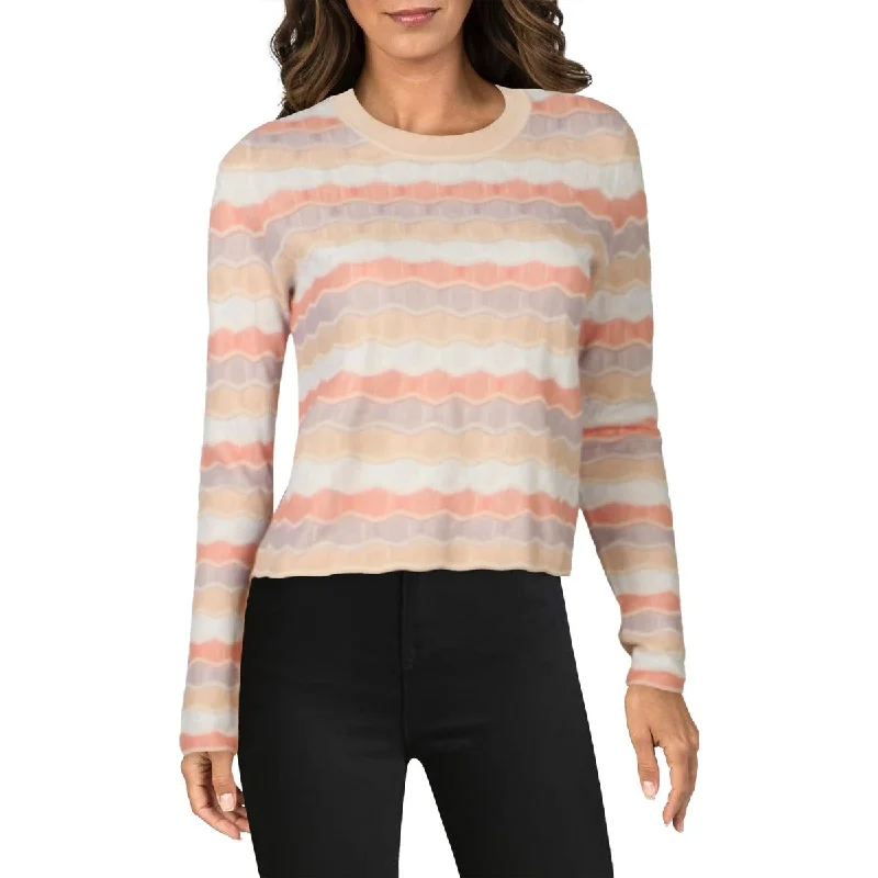 Veronica Beard Womens Alyssa  Knit Open Stitch Pullover Sweater Jewel Neck Pullover
